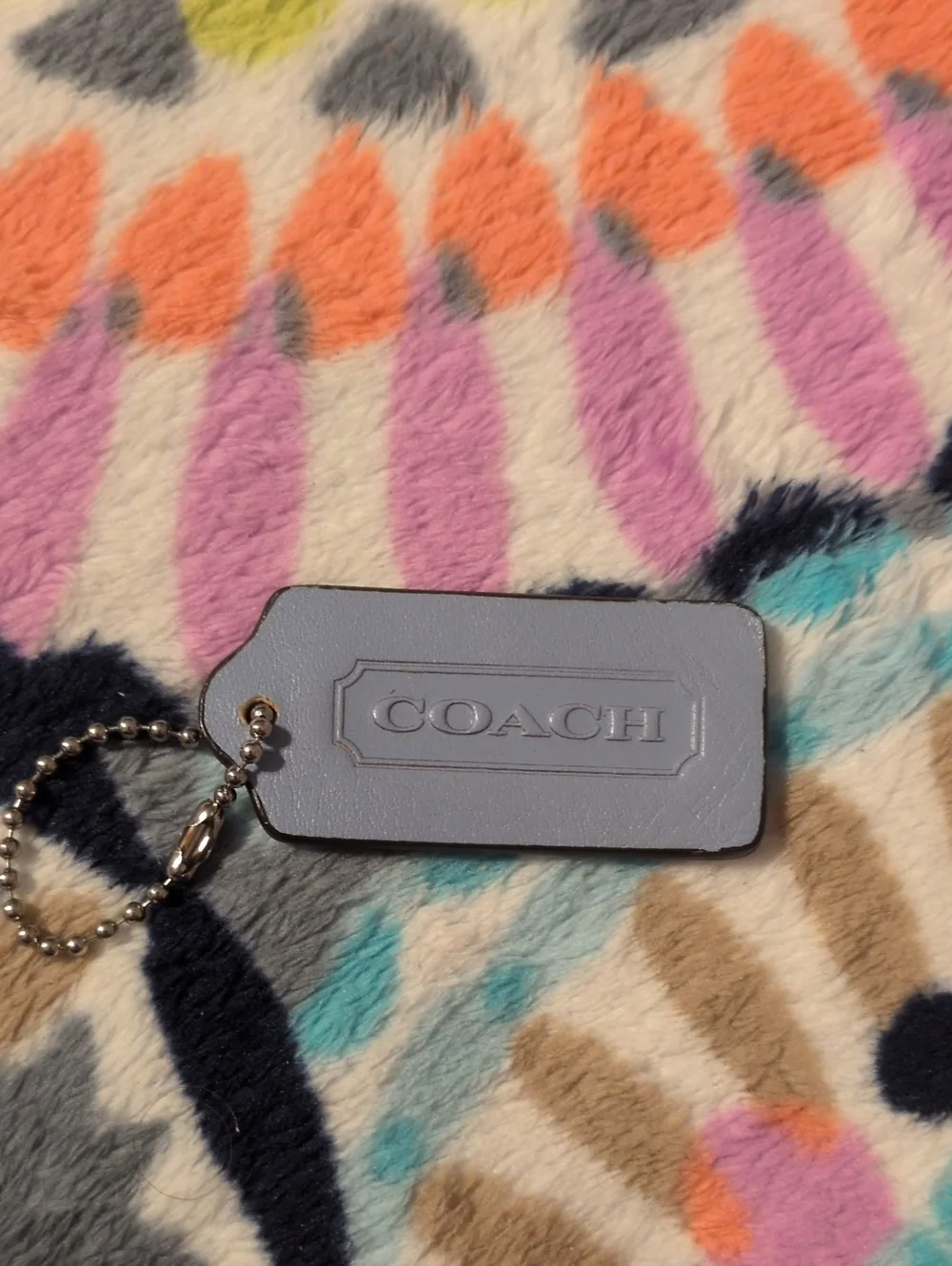 Coach Light Blue Y2k Leather Hang Tag